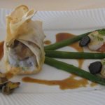 aumônière croustillante de saumon et foie gras
