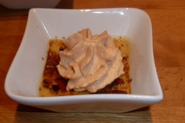 Crème brûlée au foie gras, espuma de pomme