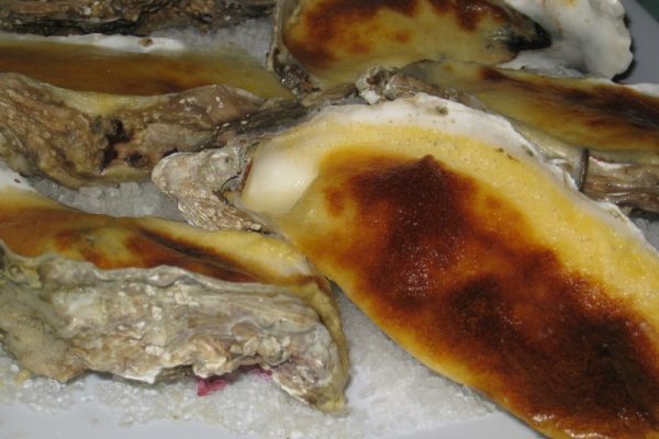 Huitres gratinées en sabayon