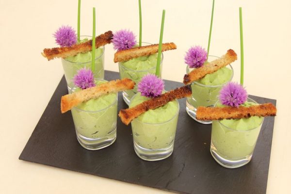 Verrines de mousse de cresson