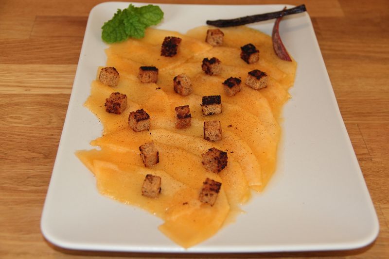 Carpaccio de melon au pain d’épices