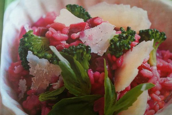 Risotto à la betterave et brocoli