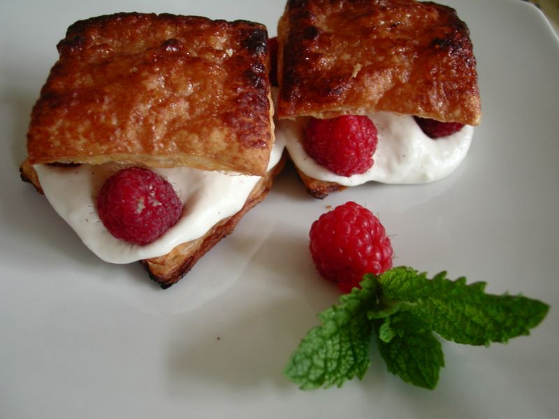 Croustillant feuilleté aux framboises