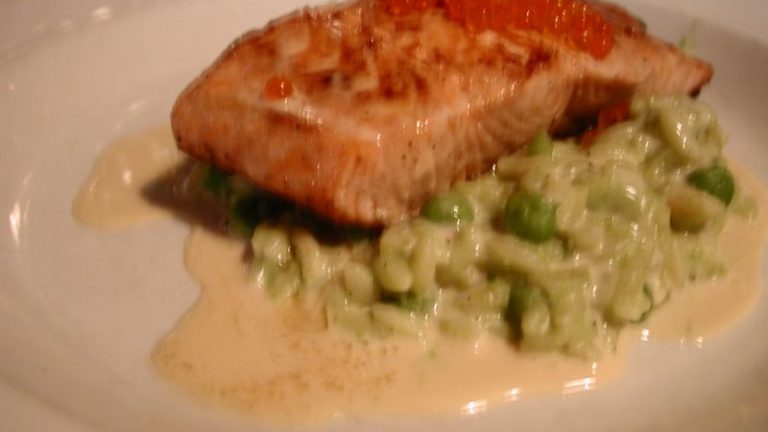 saumon risotto petits pois