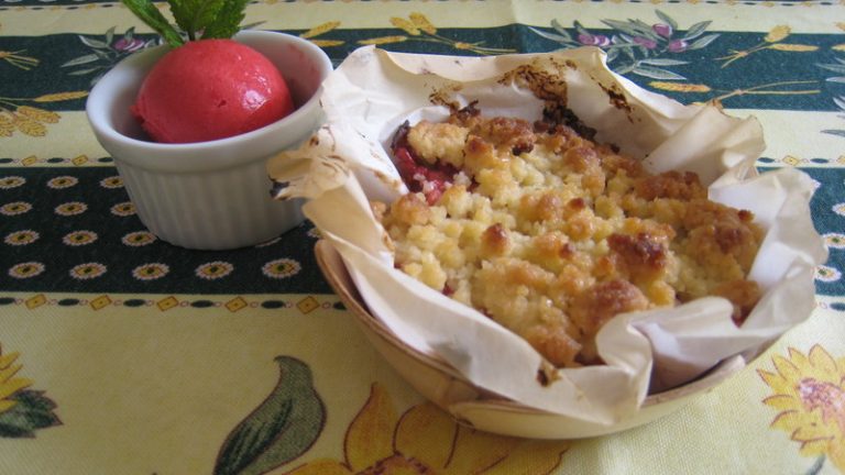sorbet framboise et crumble fruits