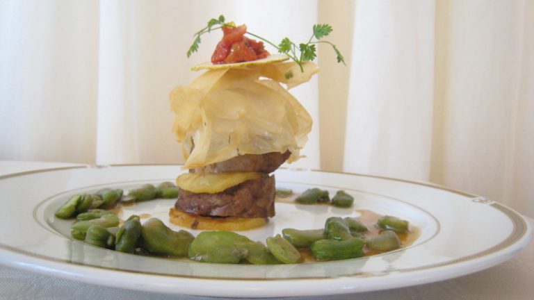 mignon de porc en croustillant et fèves