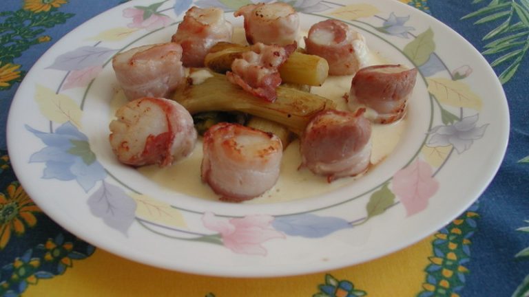 Noix de saint Jacques en poitrine fumée