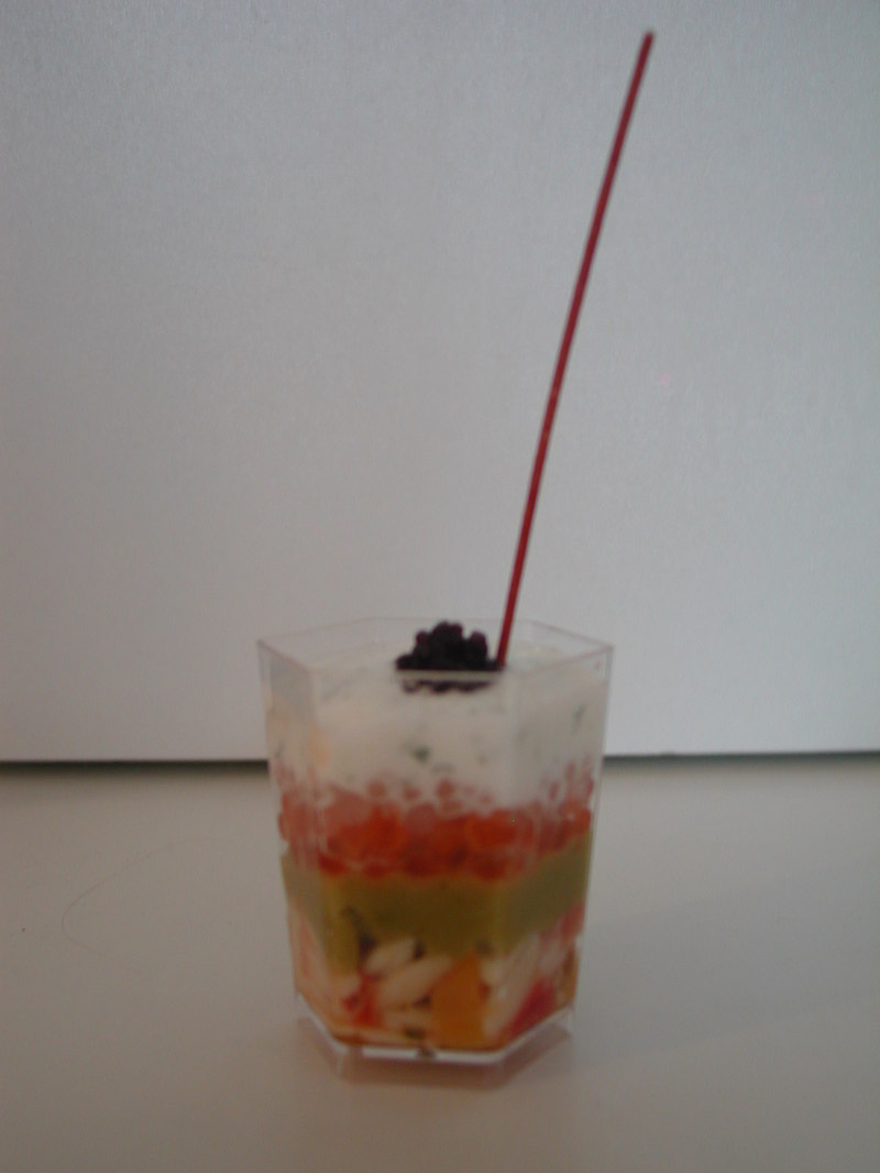 Verrine « Oeuf de truite / guacamole »