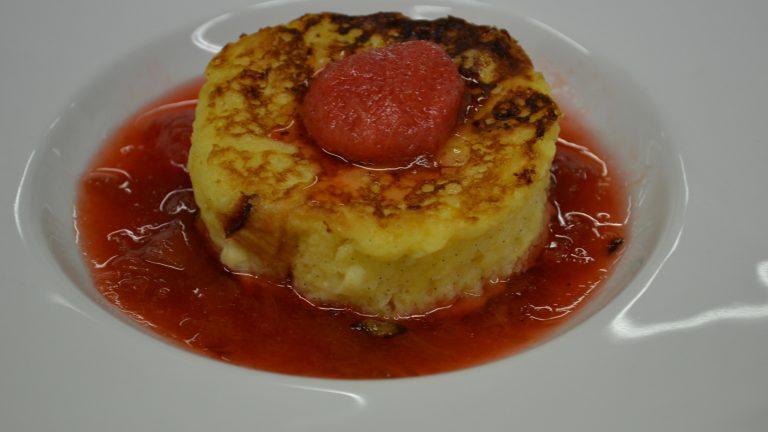 brioche perdue, compotée de fraises