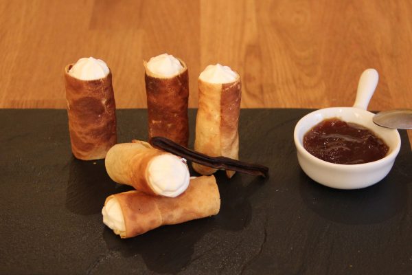 Tubilini de crêpe à la faisselle de chèvre