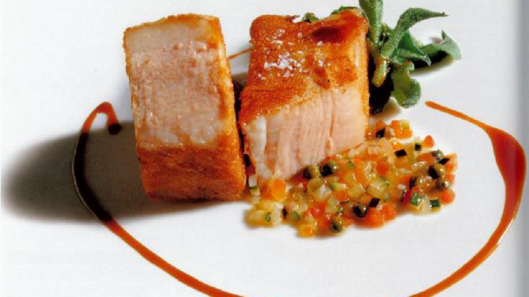 gorge de porc basse température panée