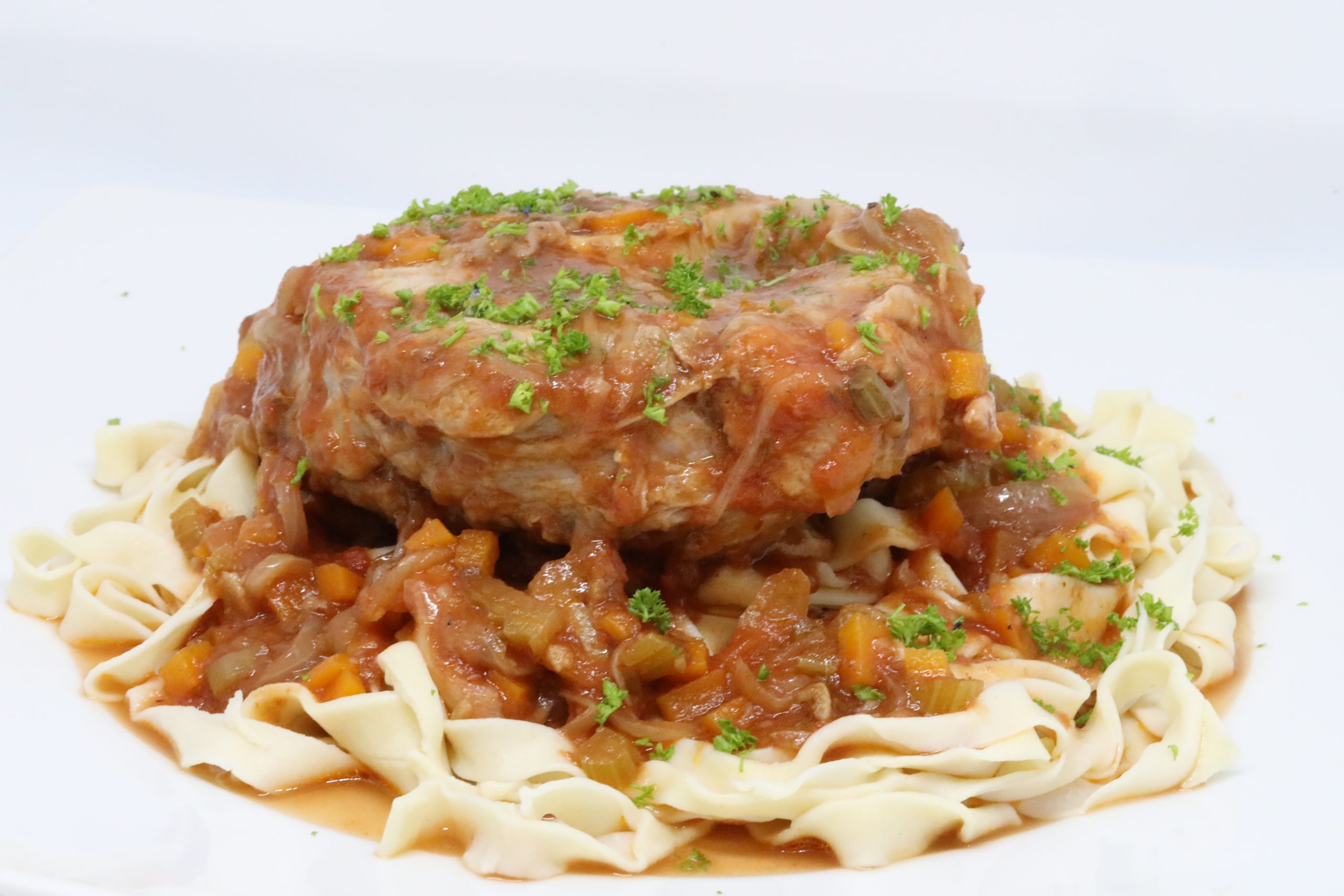 Osso bucco milanaise sous vide, basse température, tagliatelles fraîches