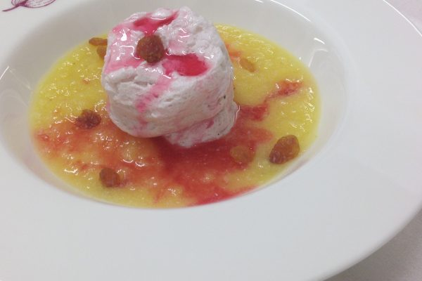 Île flottante grenadine et smoothie ananas gingembre