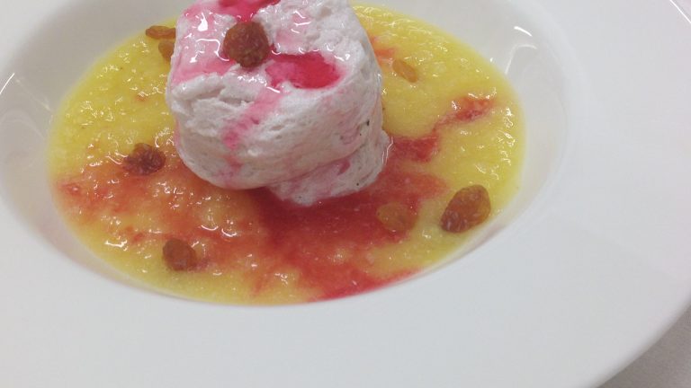 Île flottante grenadine et smoothie ananas gingembre