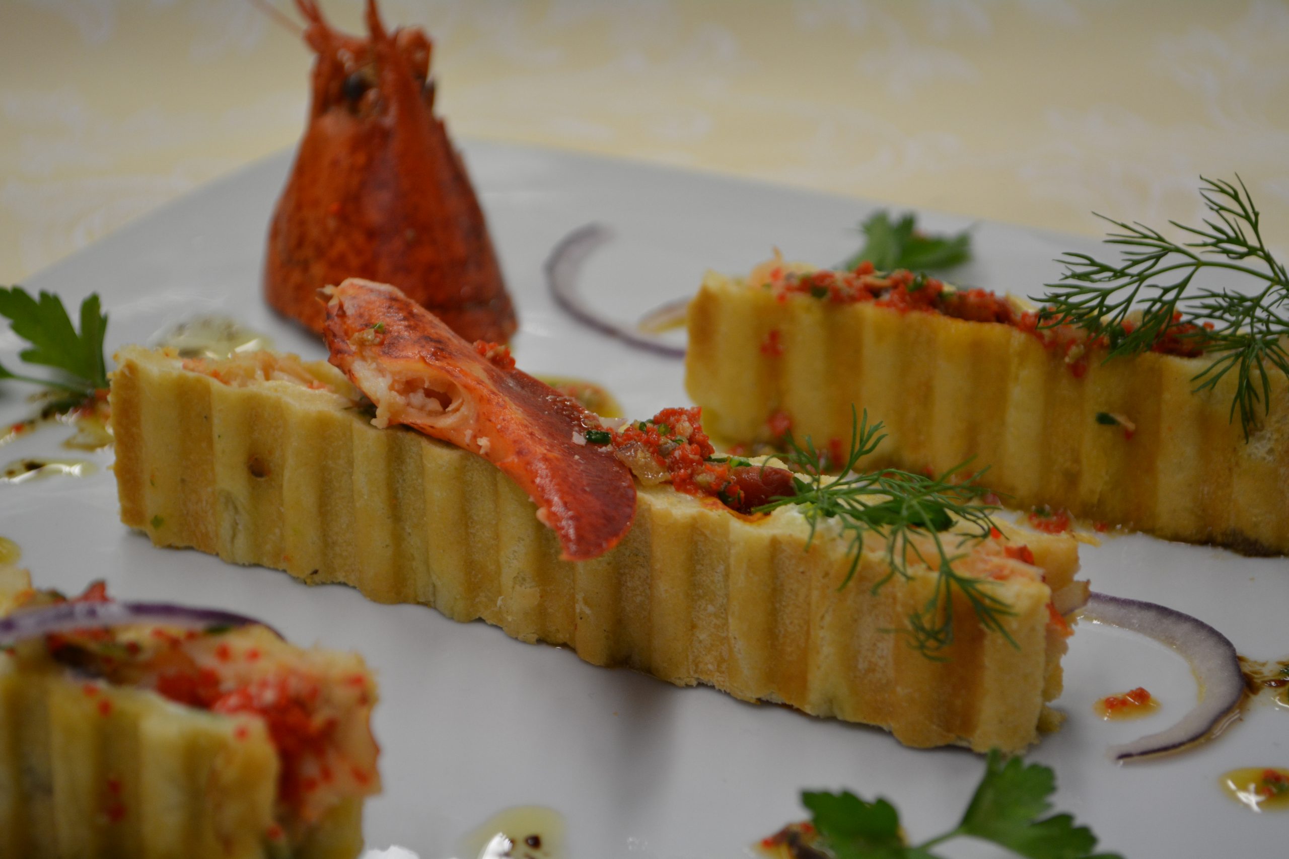 Focaccia de homard et asperges