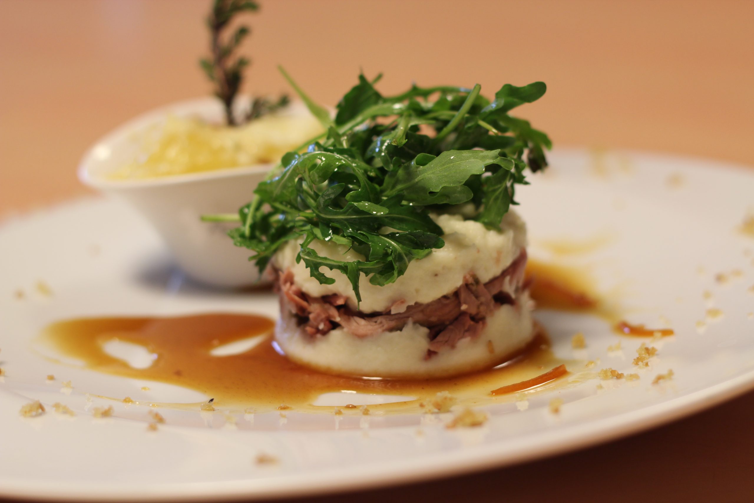 Parmentier de confit de canard et céleri