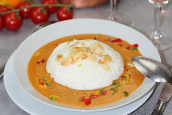 Île Flottante sur gaspacho
