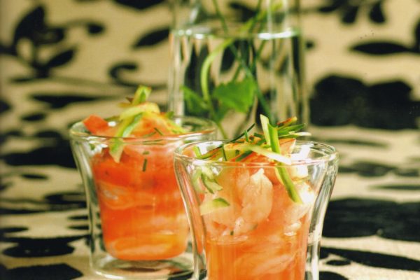 Gaspacho aux crevettes et à la coriandre